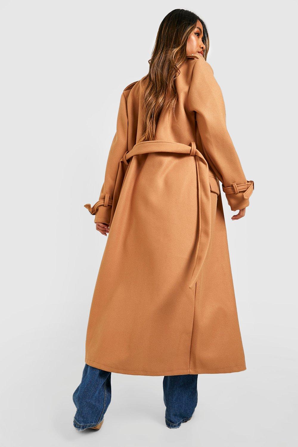 Belted store maxi coat