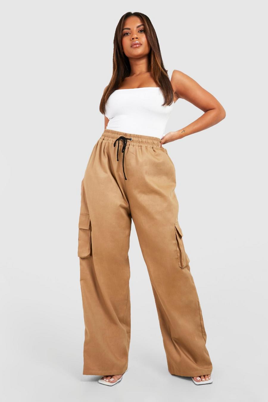 Stone Plus Wide Leg Pocket Cargo Trousers image number 1