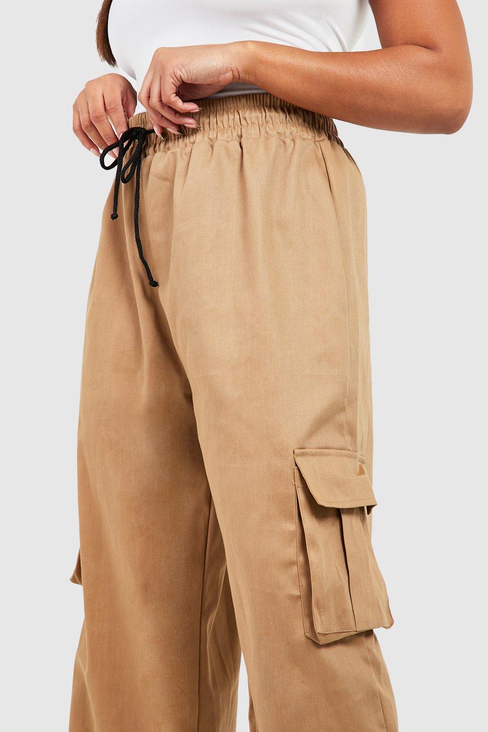 Plus Wide Leg Pocket Cargo Trousers | boohoo