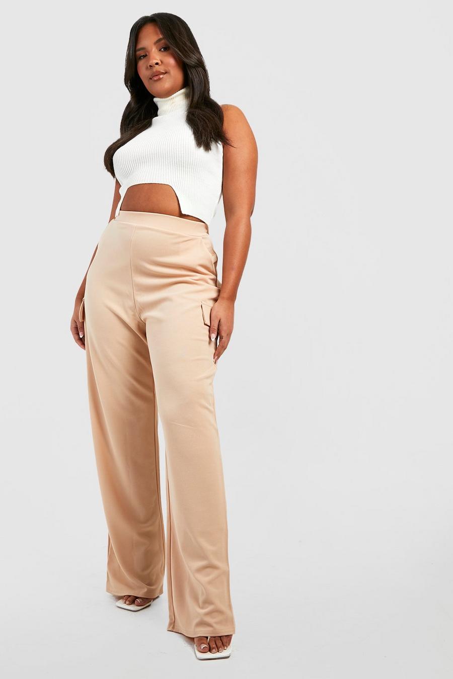 Stone Plus Wide Leg Cargo Trousers image number 1