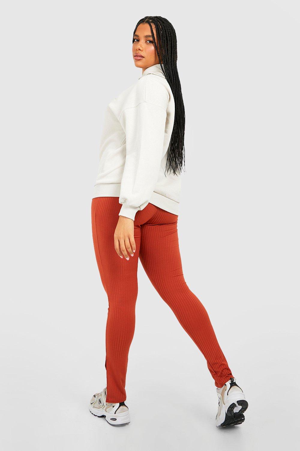 https://media.boohoo.com/i/boohoo/gzz35826_rust_xl_1/female-rust-plus-high-waist-rib-split-legging