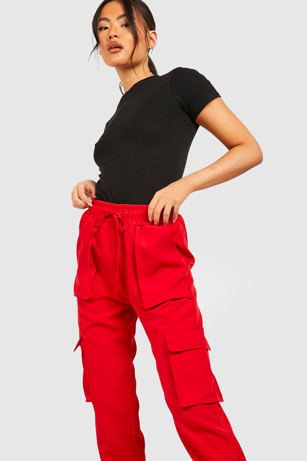 High Waisted Woven Cargo Jogger