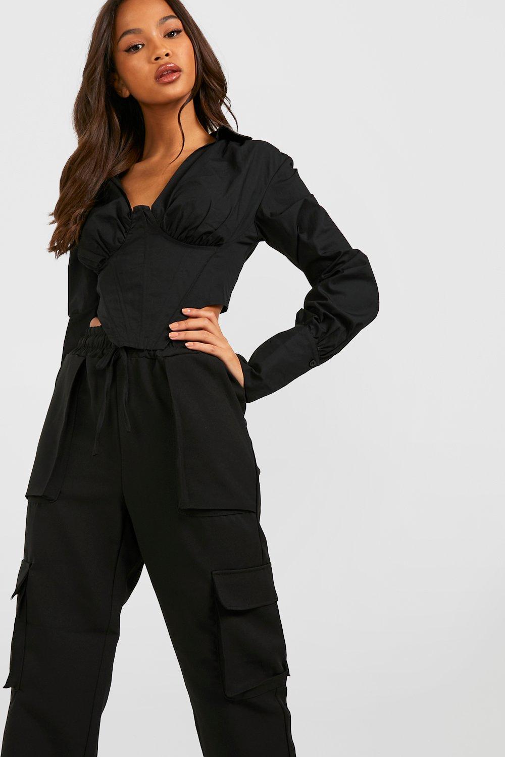 High Waisted Woven Cargo Jogger | boohoo USA High Waisted Woven Cargo Jogger | boohoo USA