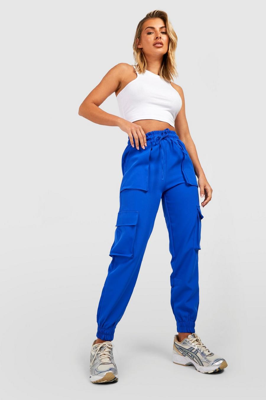Cobalt High Waisted Woven Cargo Jogger image number 1