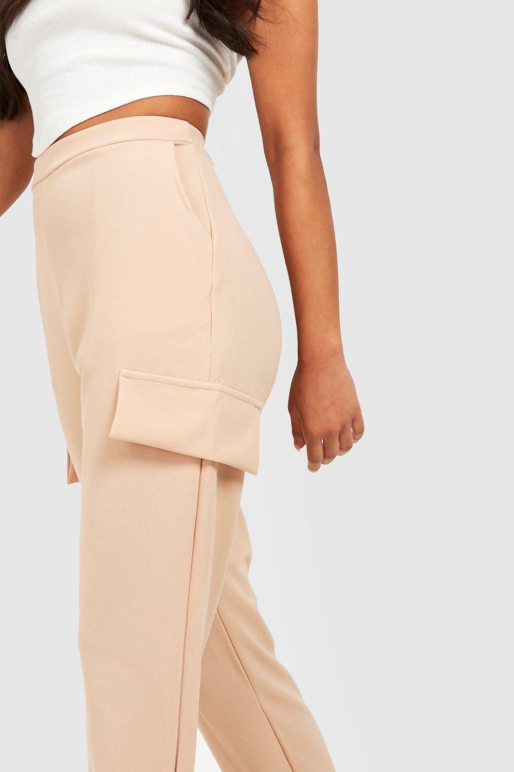 Petite Basic Straight Leg Loose Cargo Pants