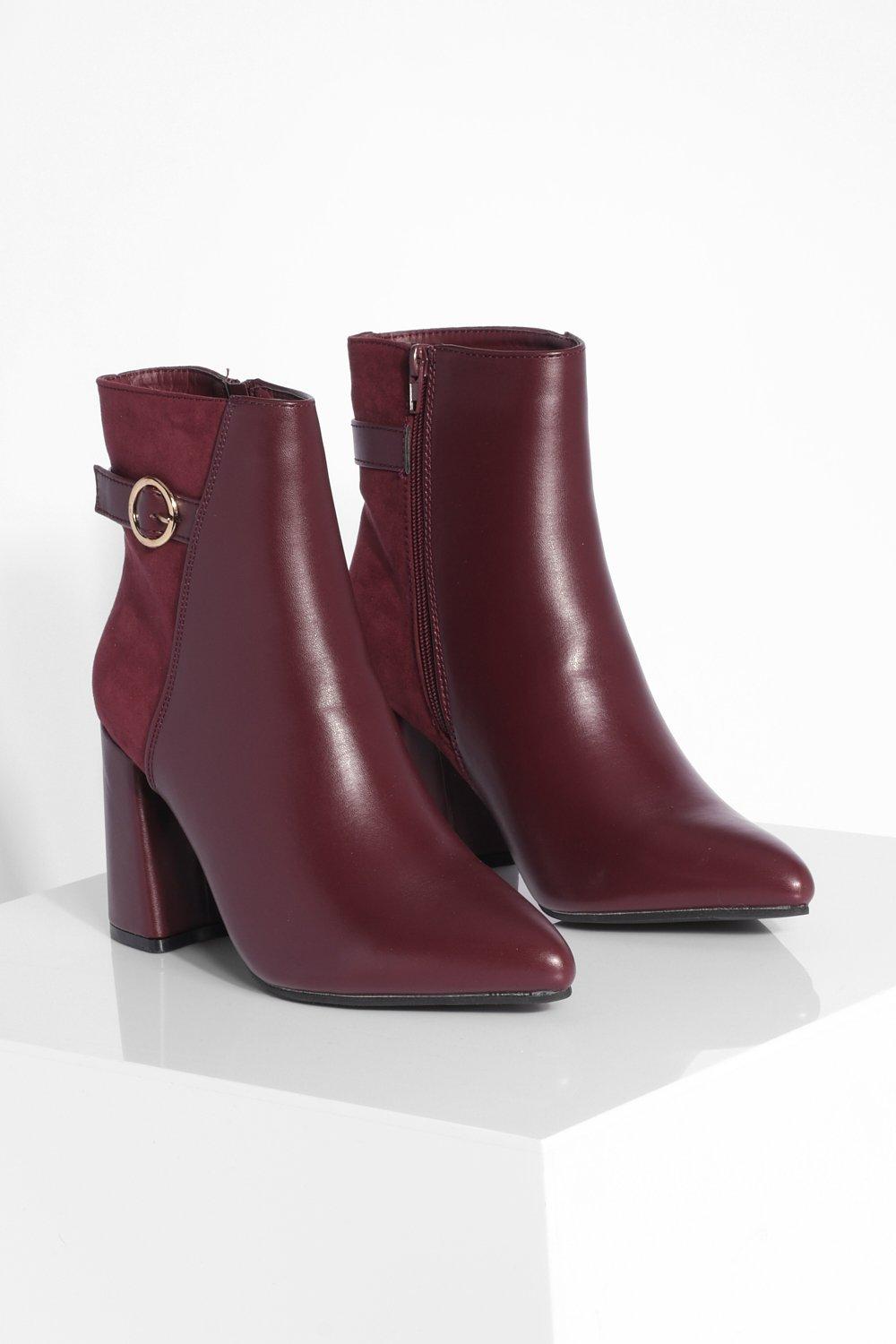 Burgundy heeled ankle store boots