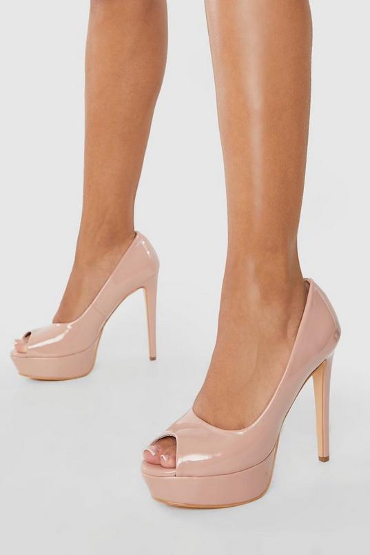 Peep Toe Platform Court Heel | boohoo Peep Toe Platform Court Heel | boohoo