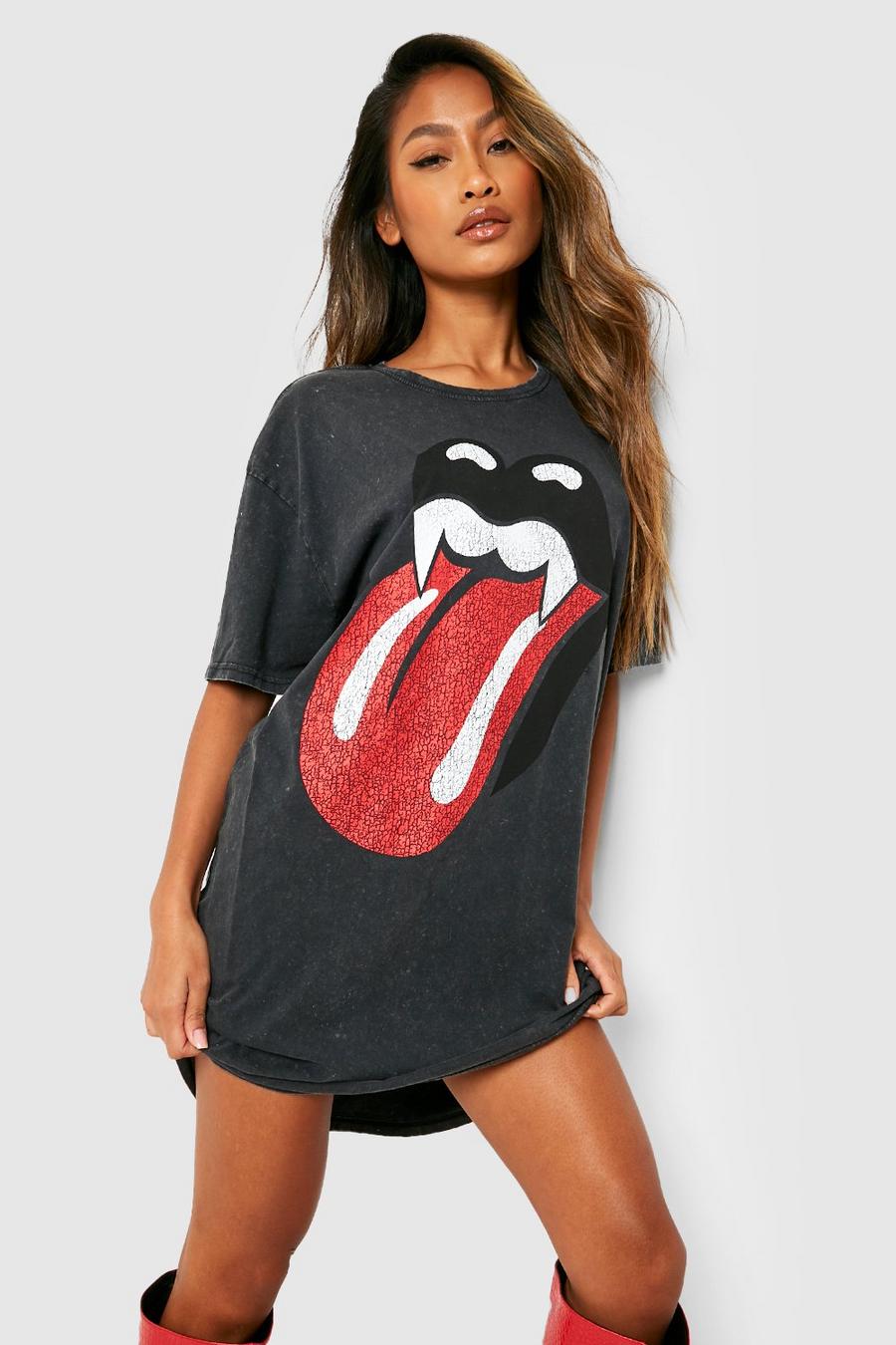 Vestido camiseta de Halloween con estampado de los Rolling Stones y colmillos, Grey image number 1