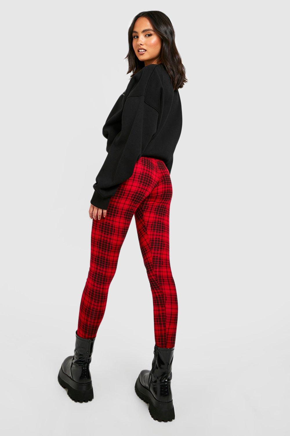 Legging carreaux clearance rouge