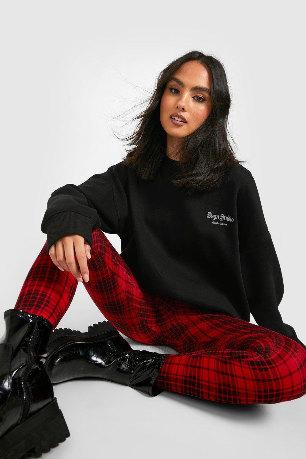 Boohoo hotsell tartan leggings