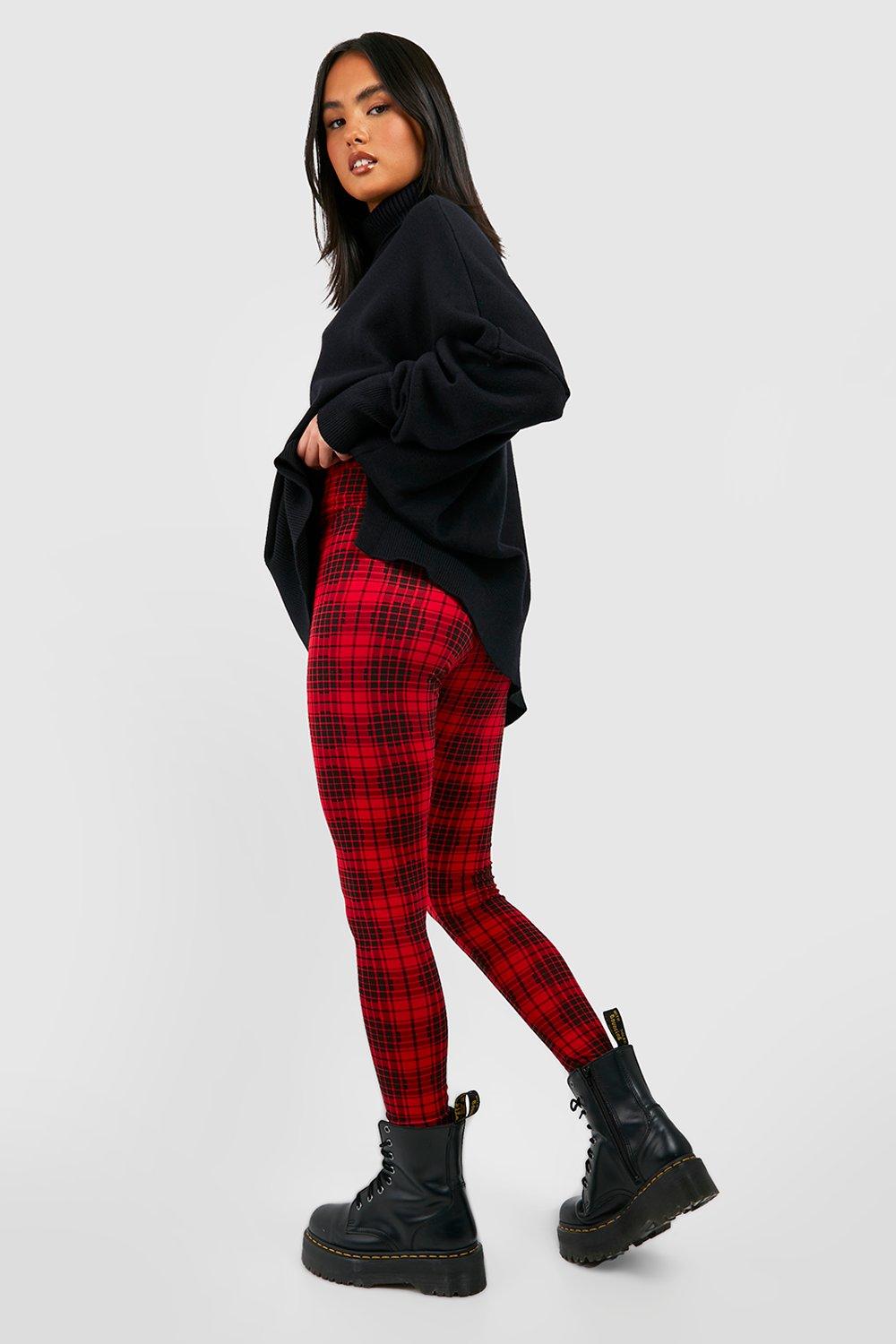 Tartan leggings - Red