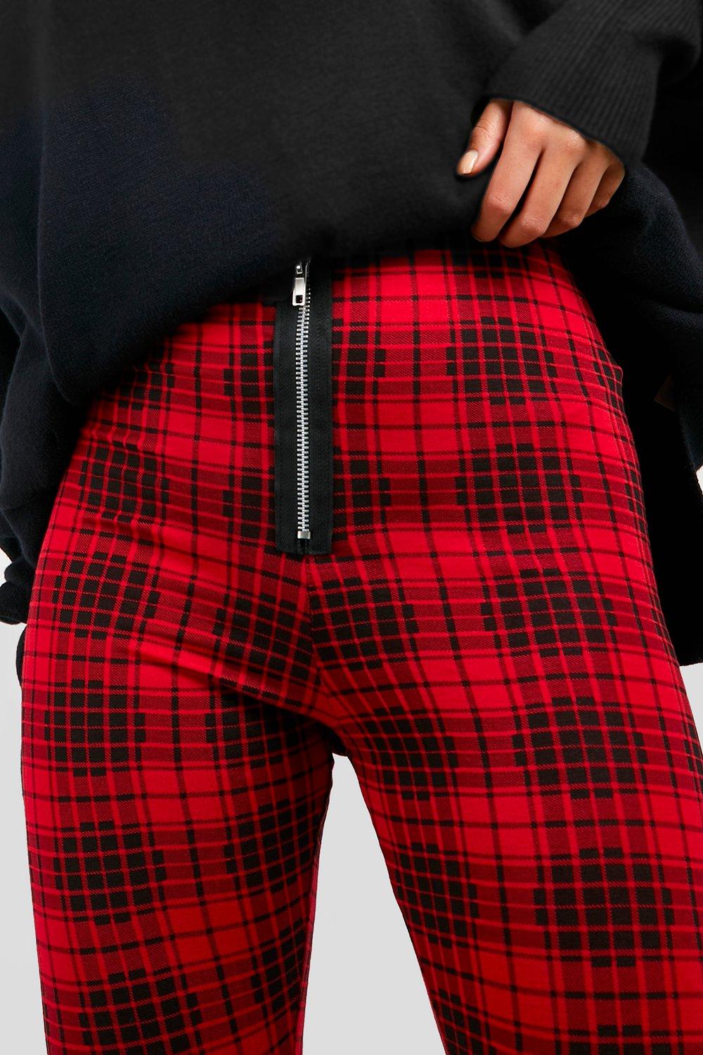 Boohoo tartan outlet leggings