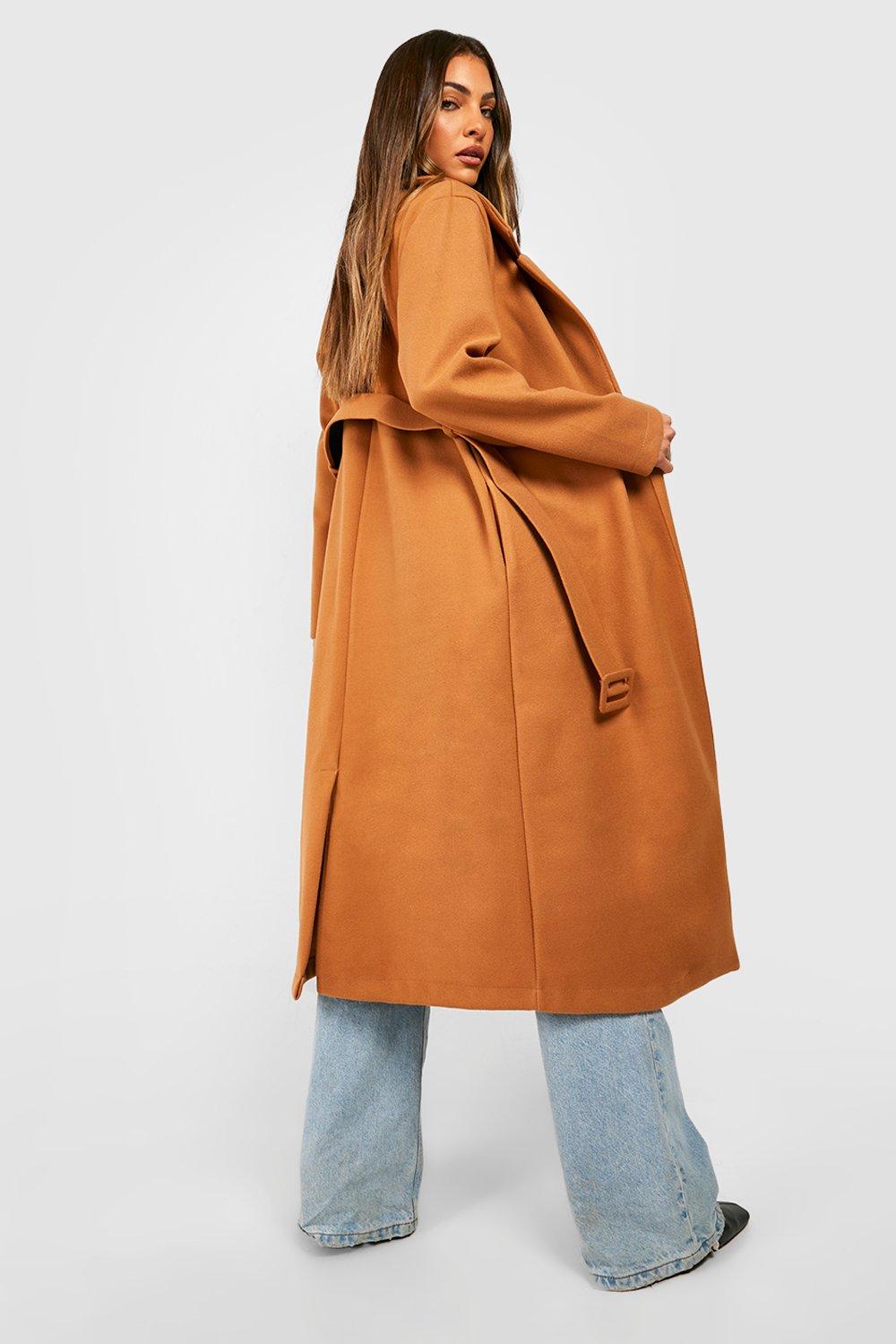 Belted Longline Coat boohoo