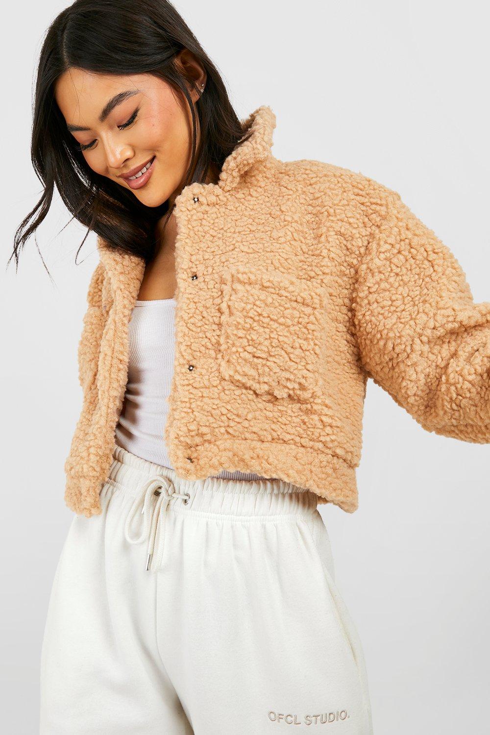 Teddy Faux Fur Crop Jacket