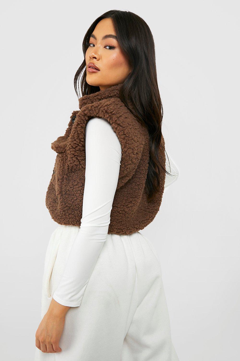 Cropped clearance fur gilet