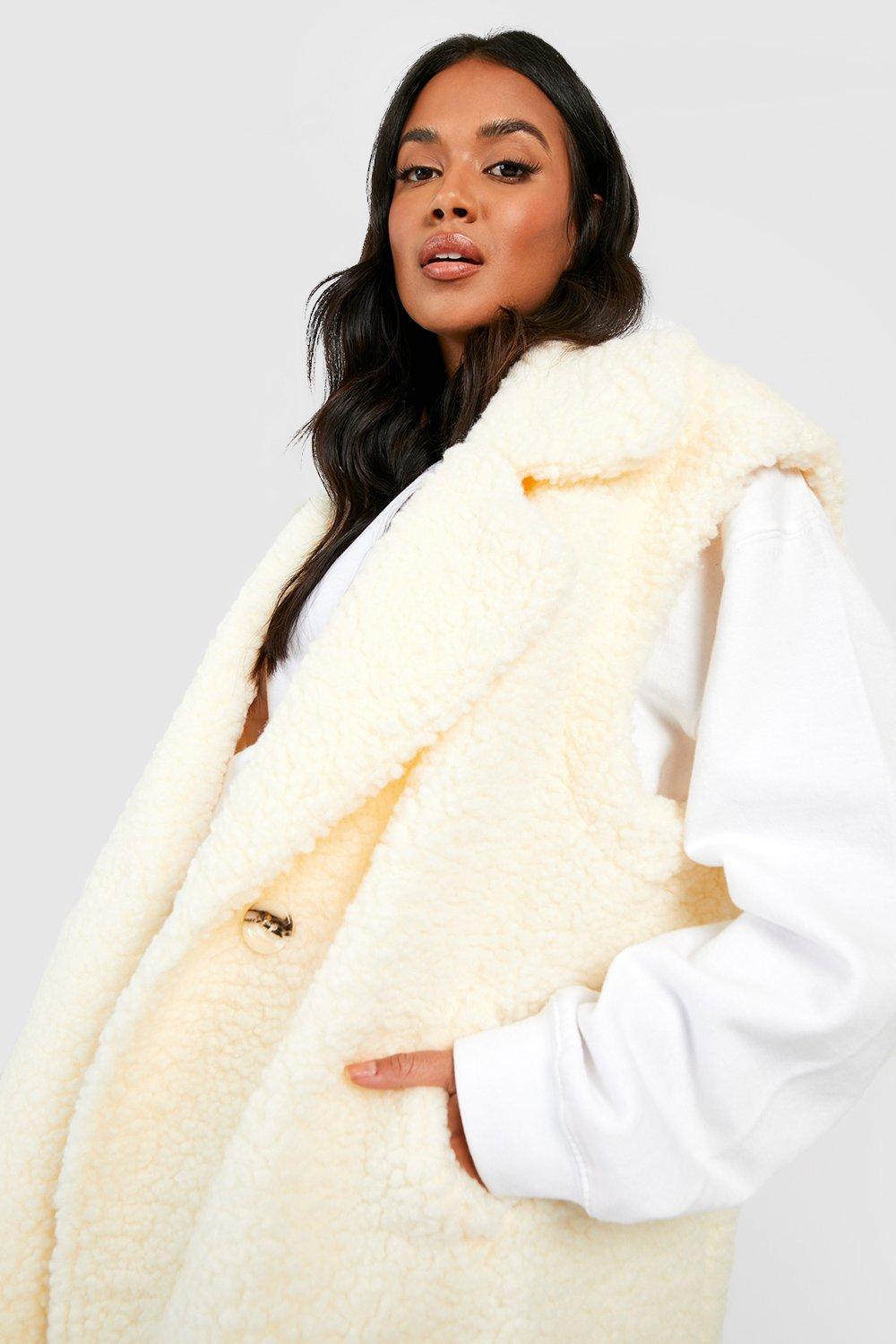 Teddy Faux Fur Longline Gilet | boohoo