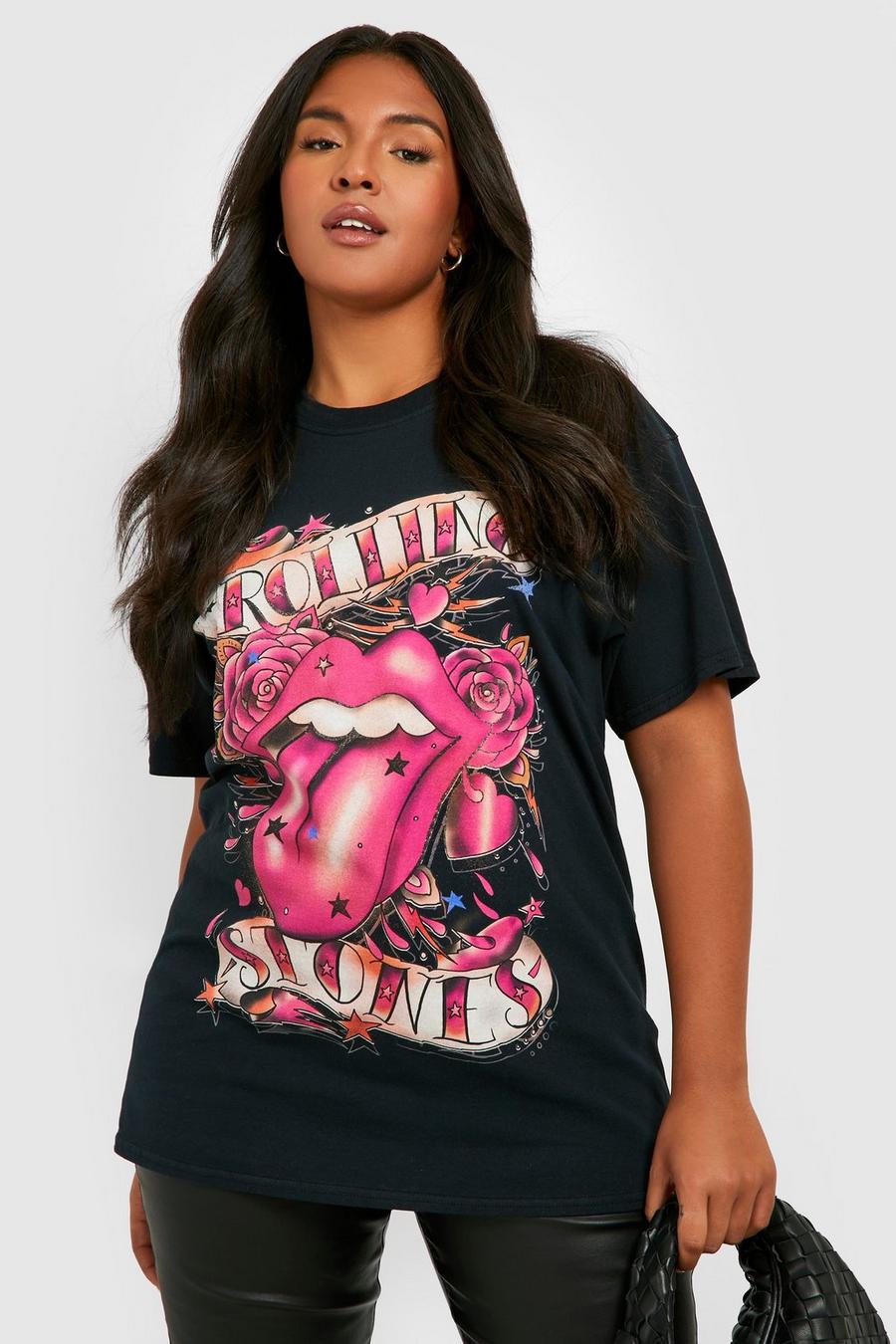 Oh bule Held og lykke Plus Rolling Stones Band T-Shirt | boohoo