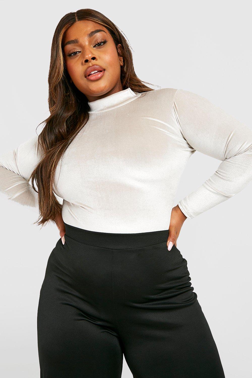 Plus size turtleneck crop on sale top