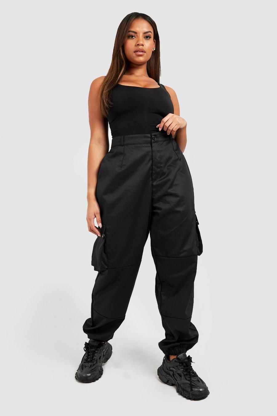 Black Plus Tapered Cargo Pants image number 1