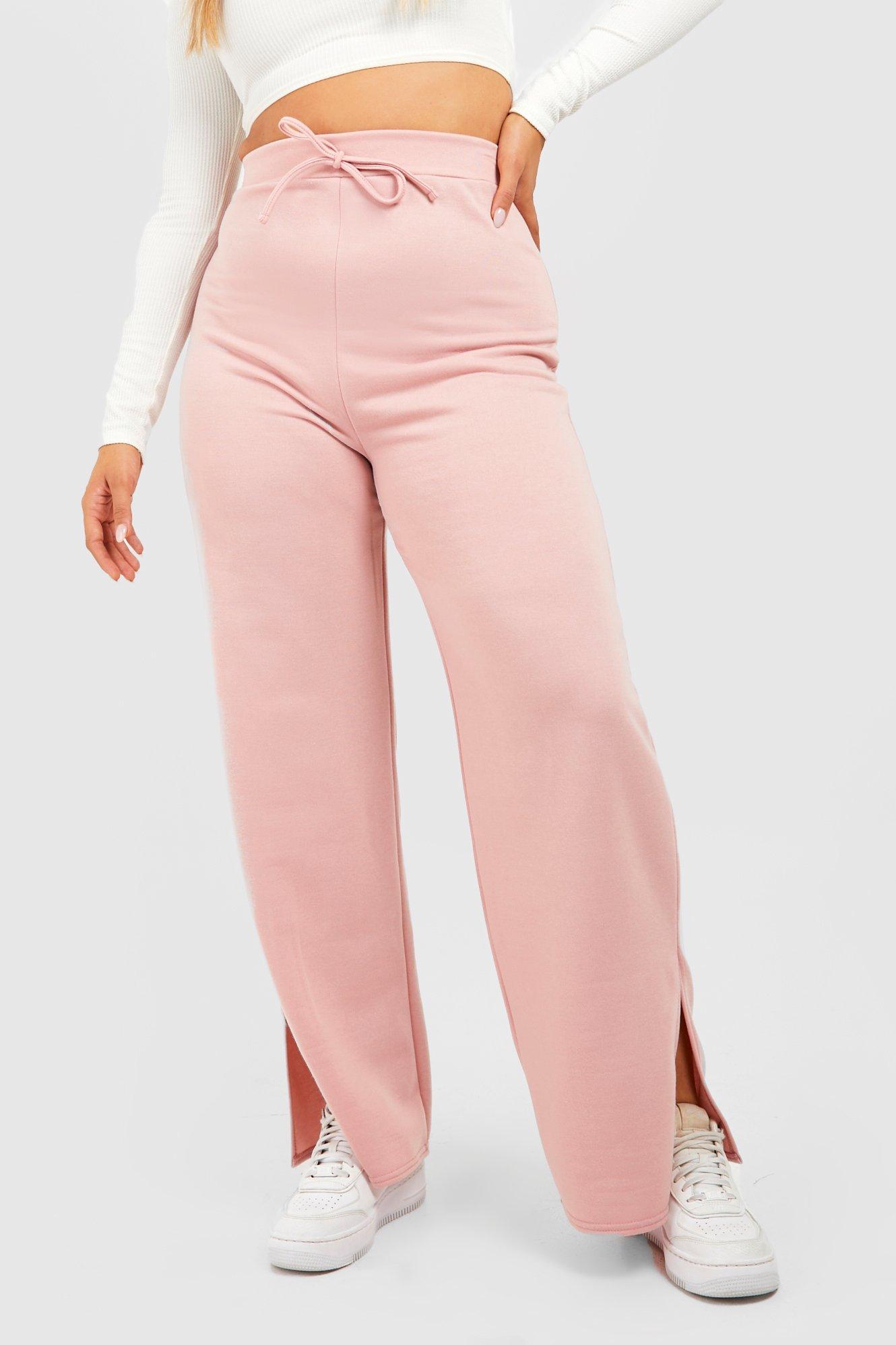 PINK LIGHT Pintuck hoodie and wide leg joggers set