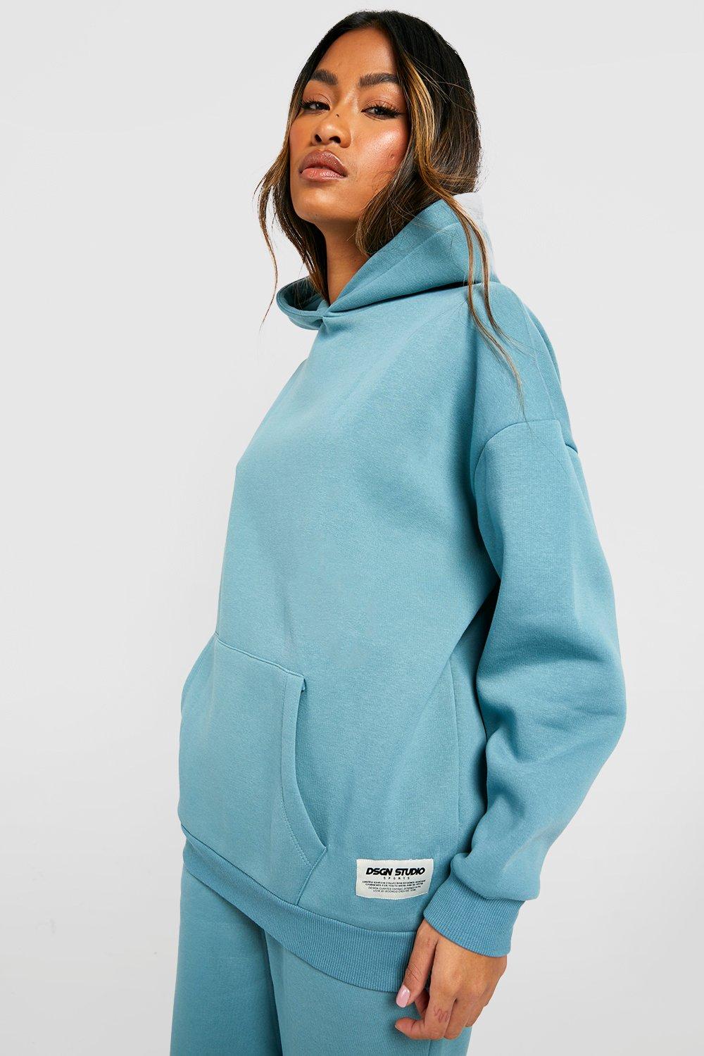 Women's Blue Dsgn Studio Slogan Oversized Hoodie