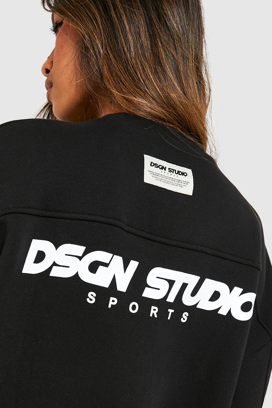 Oversize Sweatshirt mit Dsgn Studio Slogan, Black schwarz image number 1