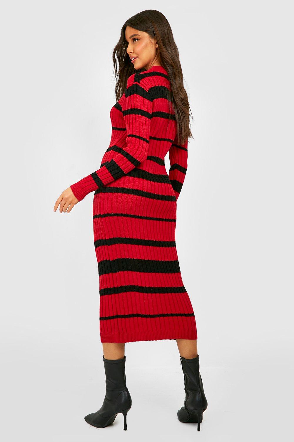 Red knit sale midi dress