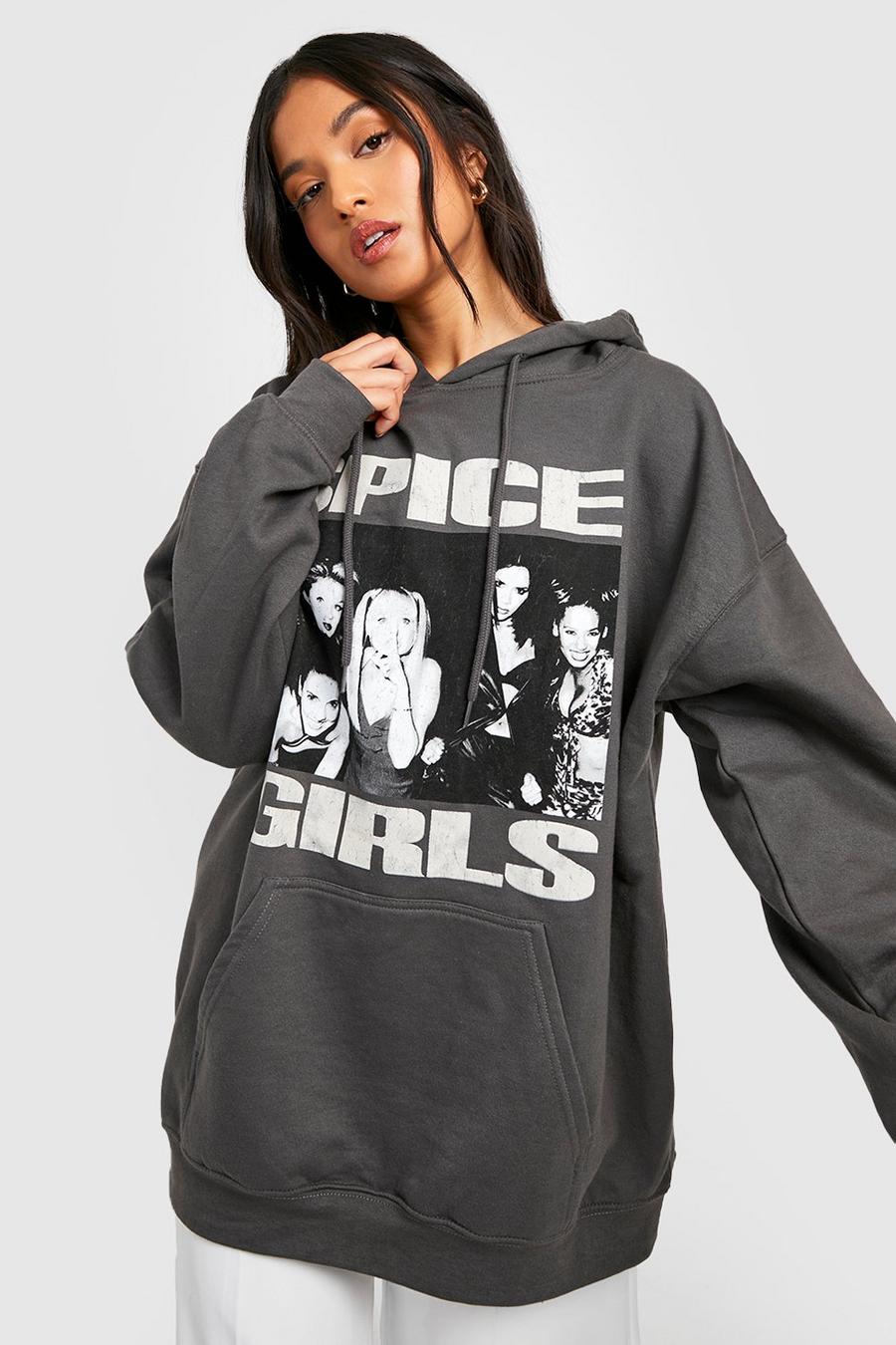 Charcoal grey Petite Spice Girls Licensed Oversized Hoody