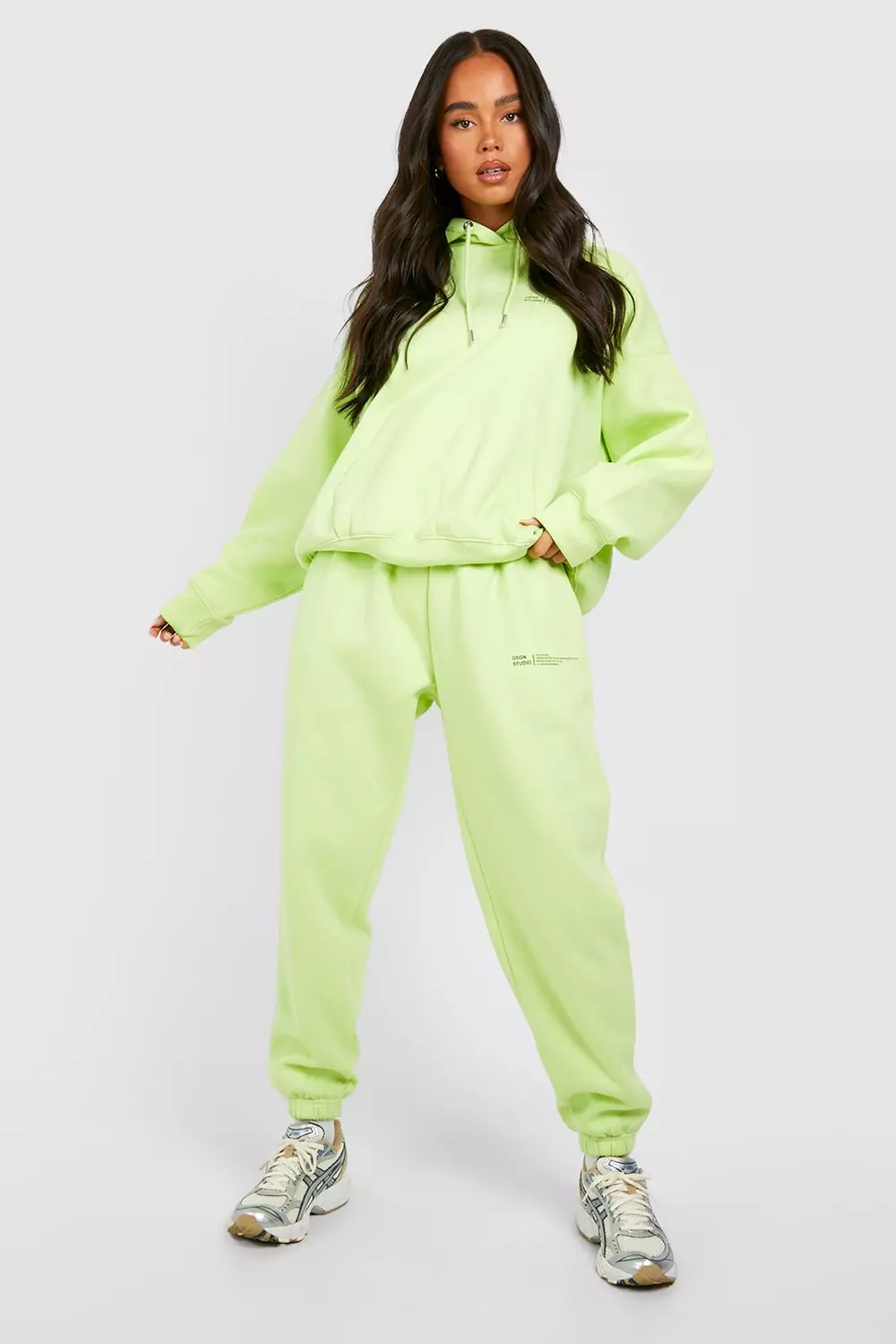 Lime Petite Dsgn Studio Text Print Hoody Tracksuit alternative image