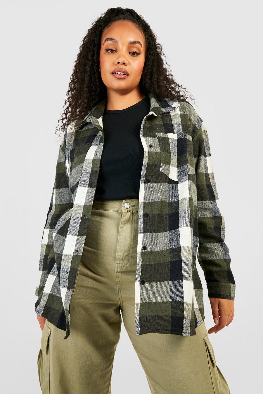 Olive Plus Oversized Flannel Shirt