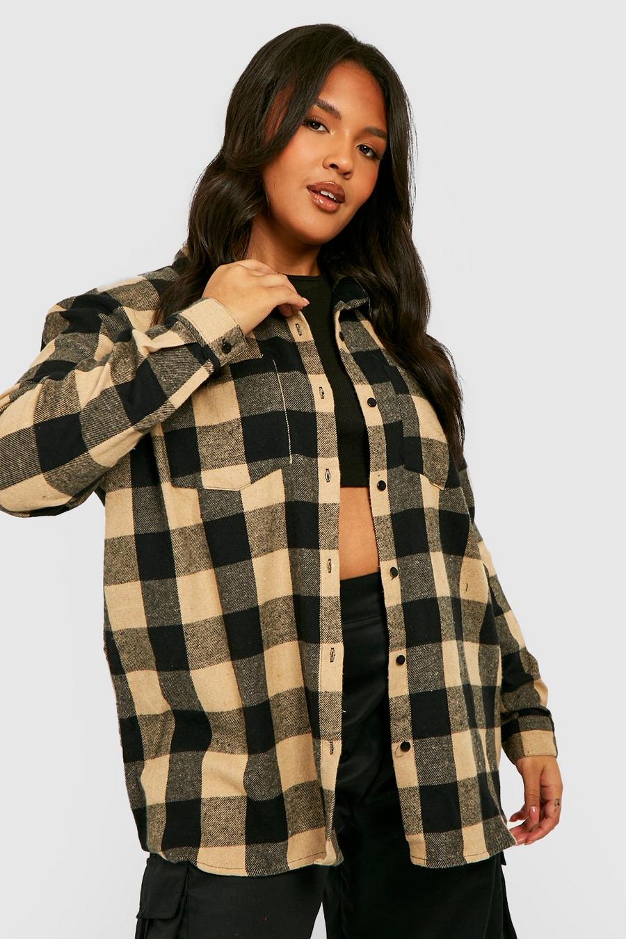 Nude Plus Oversized Check Shirt image number 1