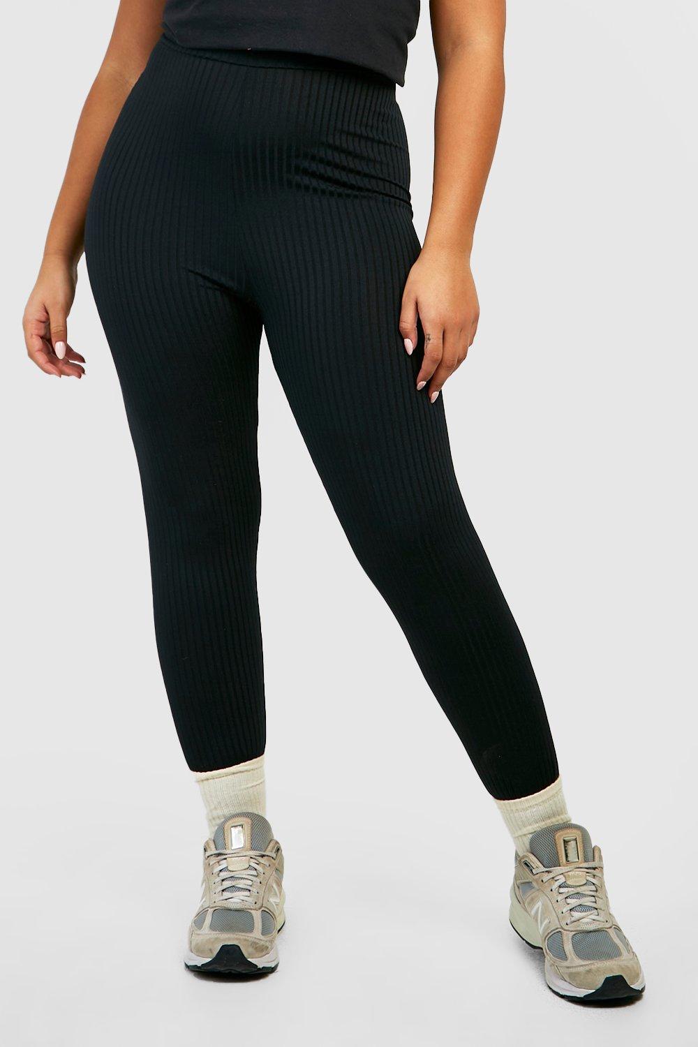 Plus Premium High Waisted Ribbed Leggings