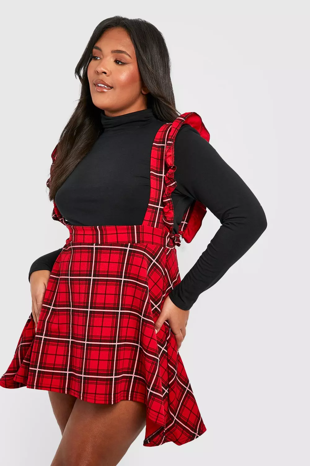 Plus size 2025 tartan dress