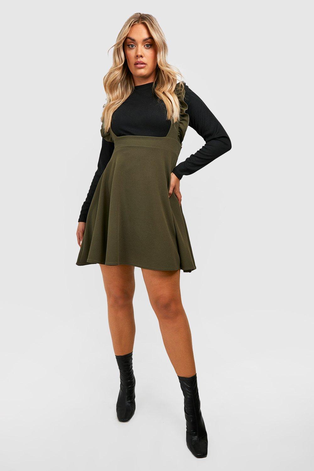 Khaki pinafore outlet dress