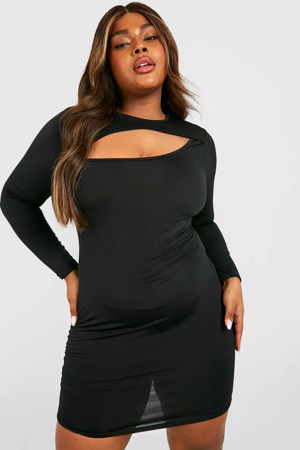 Plus size long sleeve bodycon clearance dress