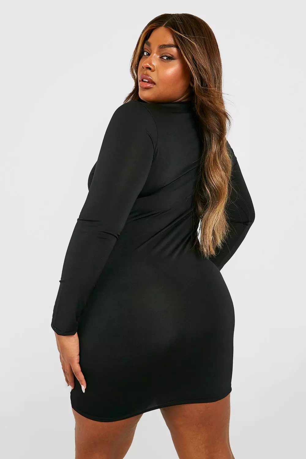 Long sleeve cut out best sale bodycon dress