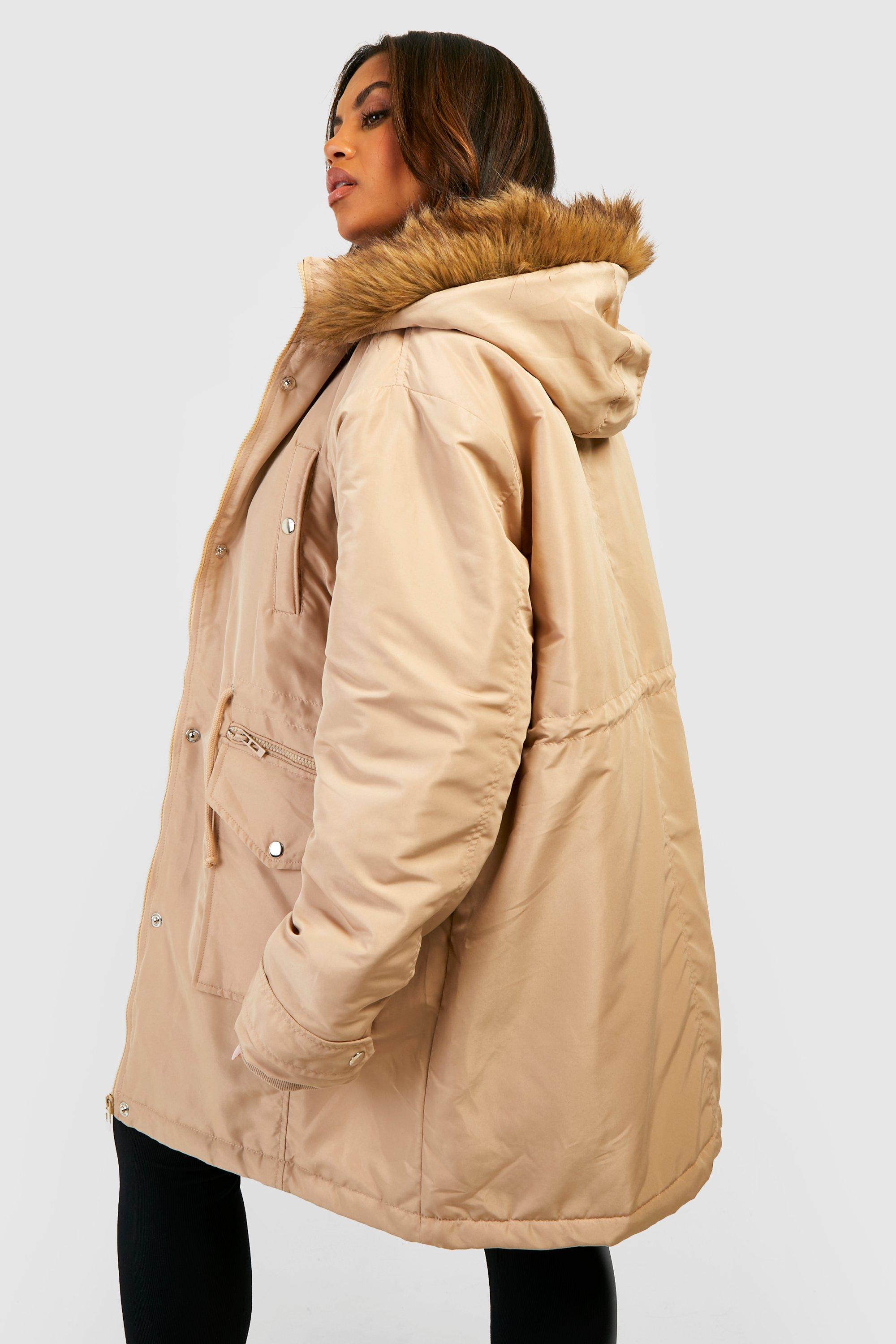 Grande taille Parka fausse fourrure