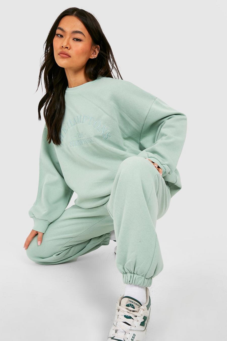 Sage Tonal Embroidered Sweater Tracksuit image number 1