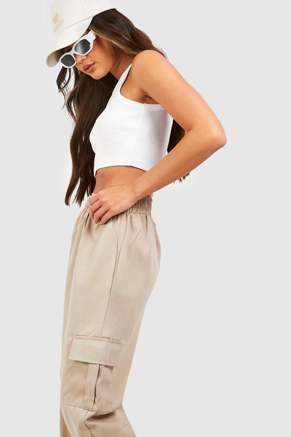 High Waisted Cargo Pocket Joggers