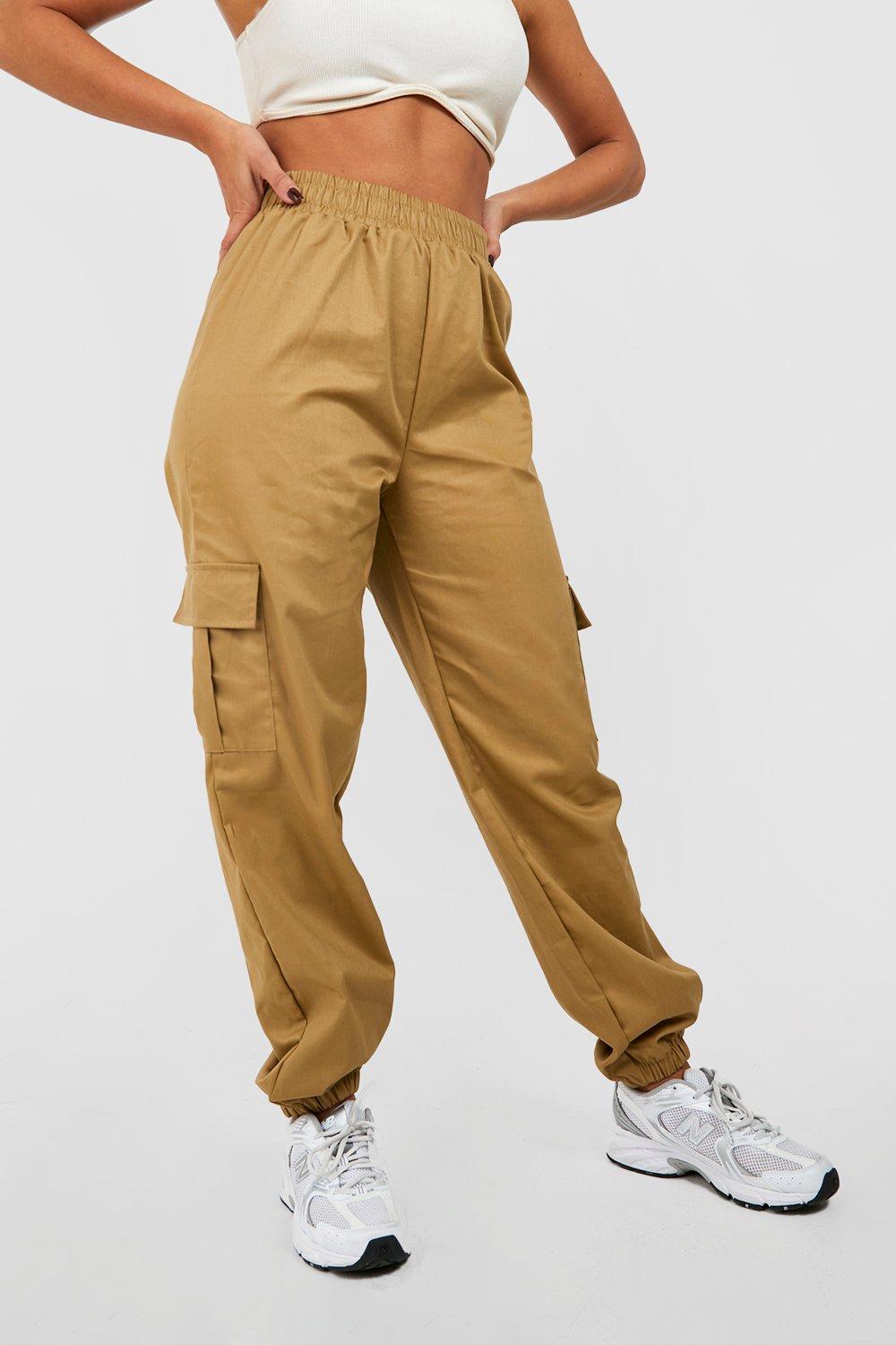 High waisted store cargo joggers