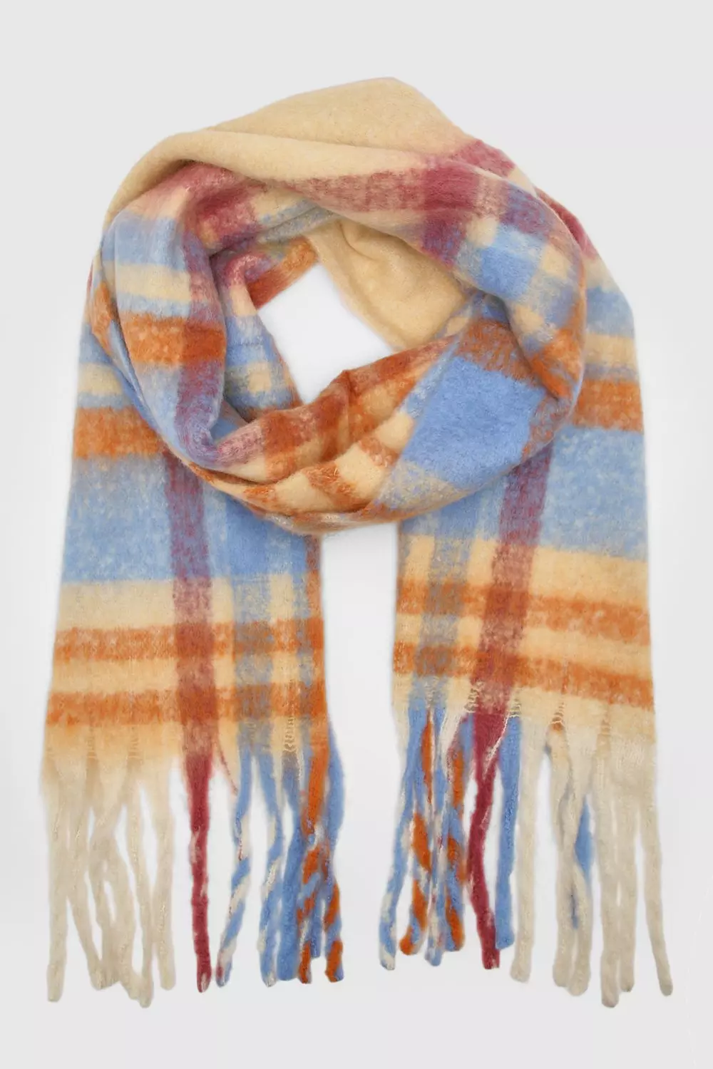 Blue Multi Check Scarf alternative image
