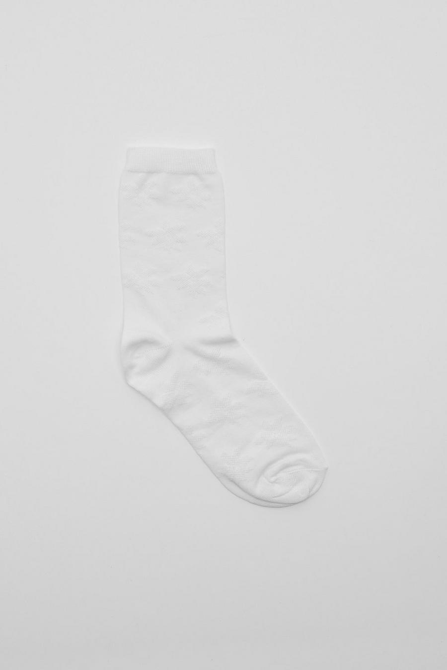 White Textured Ankle Sock image number 1