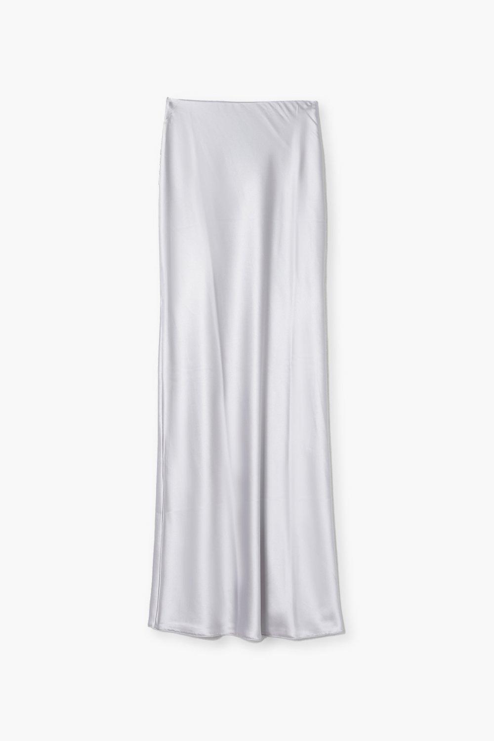 Satin High Split Maxi Skirt boohoo NO