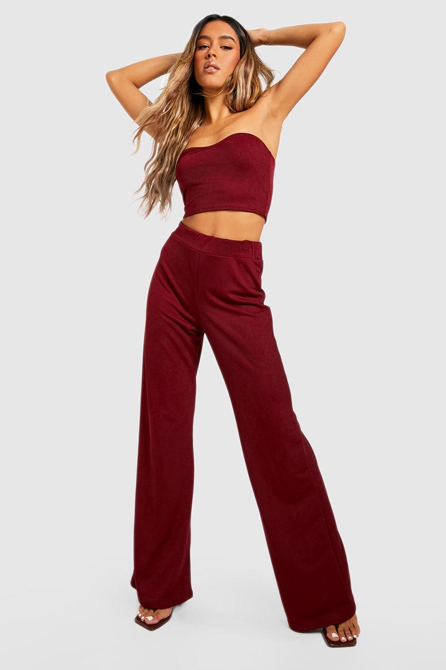 Berry Wide Leg Trousers image number 1