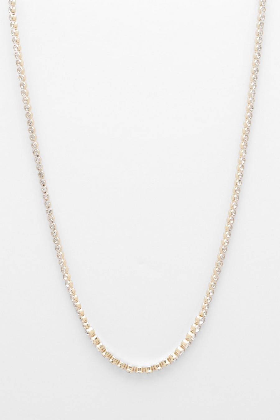 Gold Besel Set Row Allway Necklace image number 1