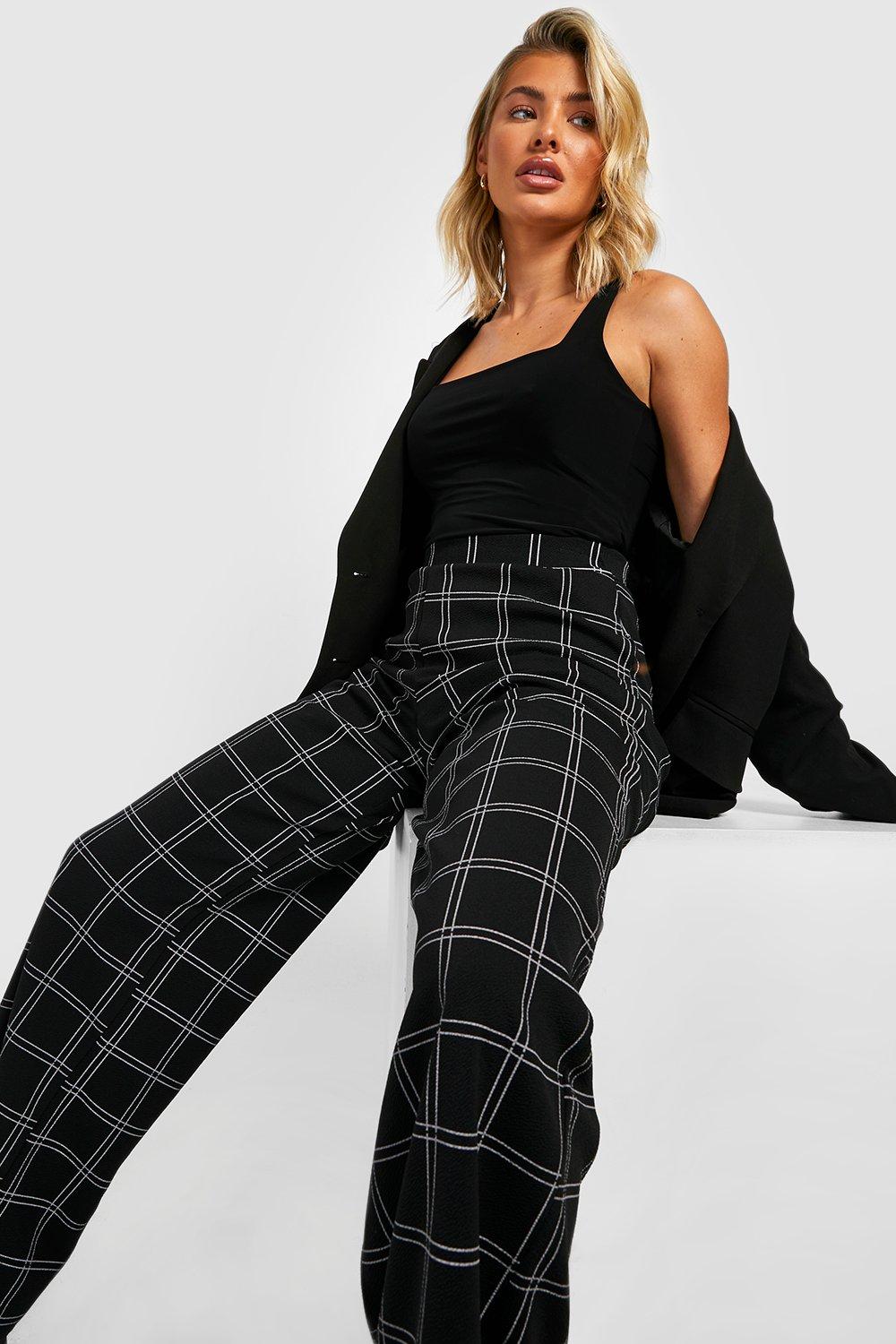 High Waisted Crepe Wide Leg Trousers