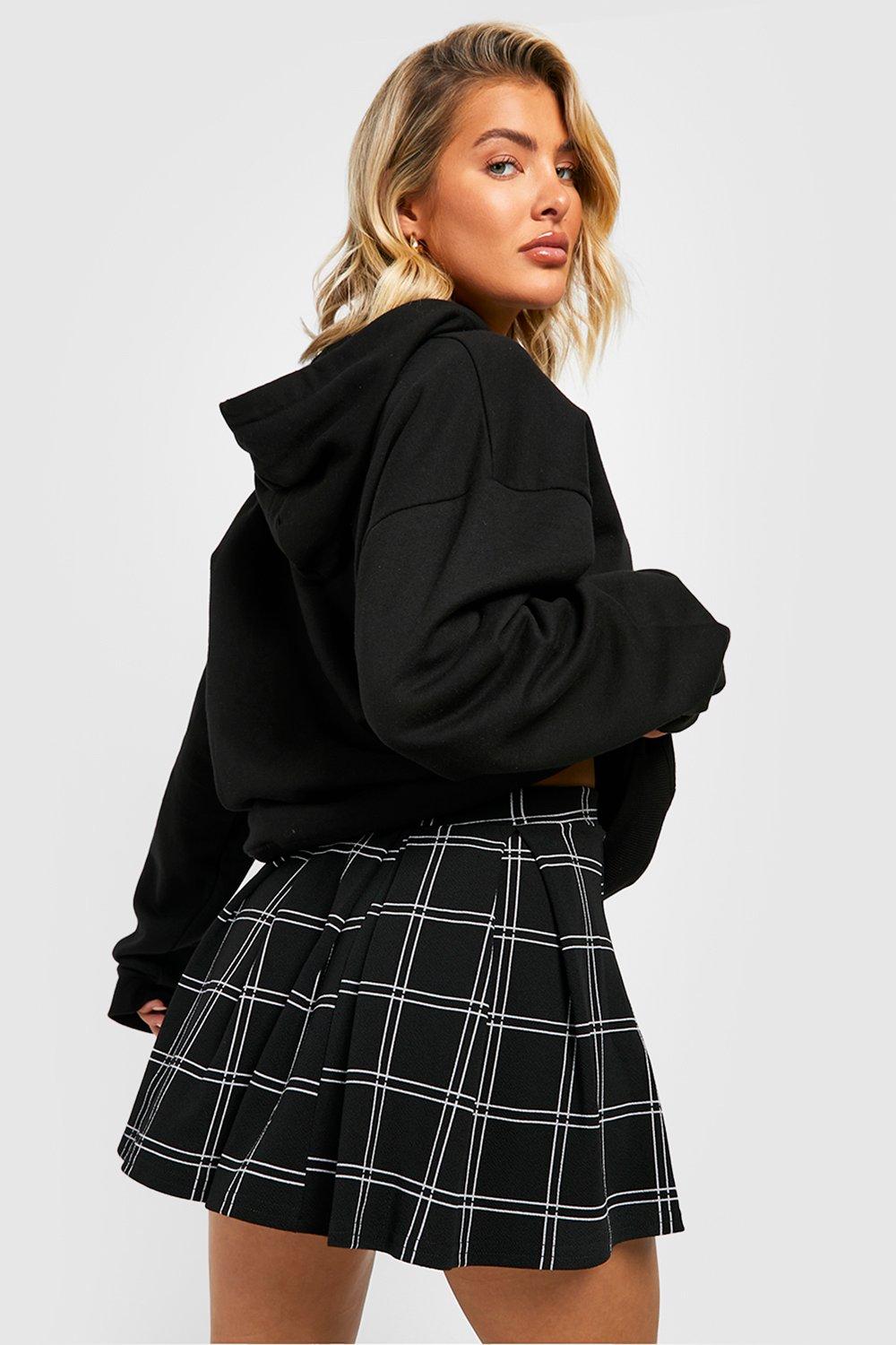 Mini black hotsell grid skirt