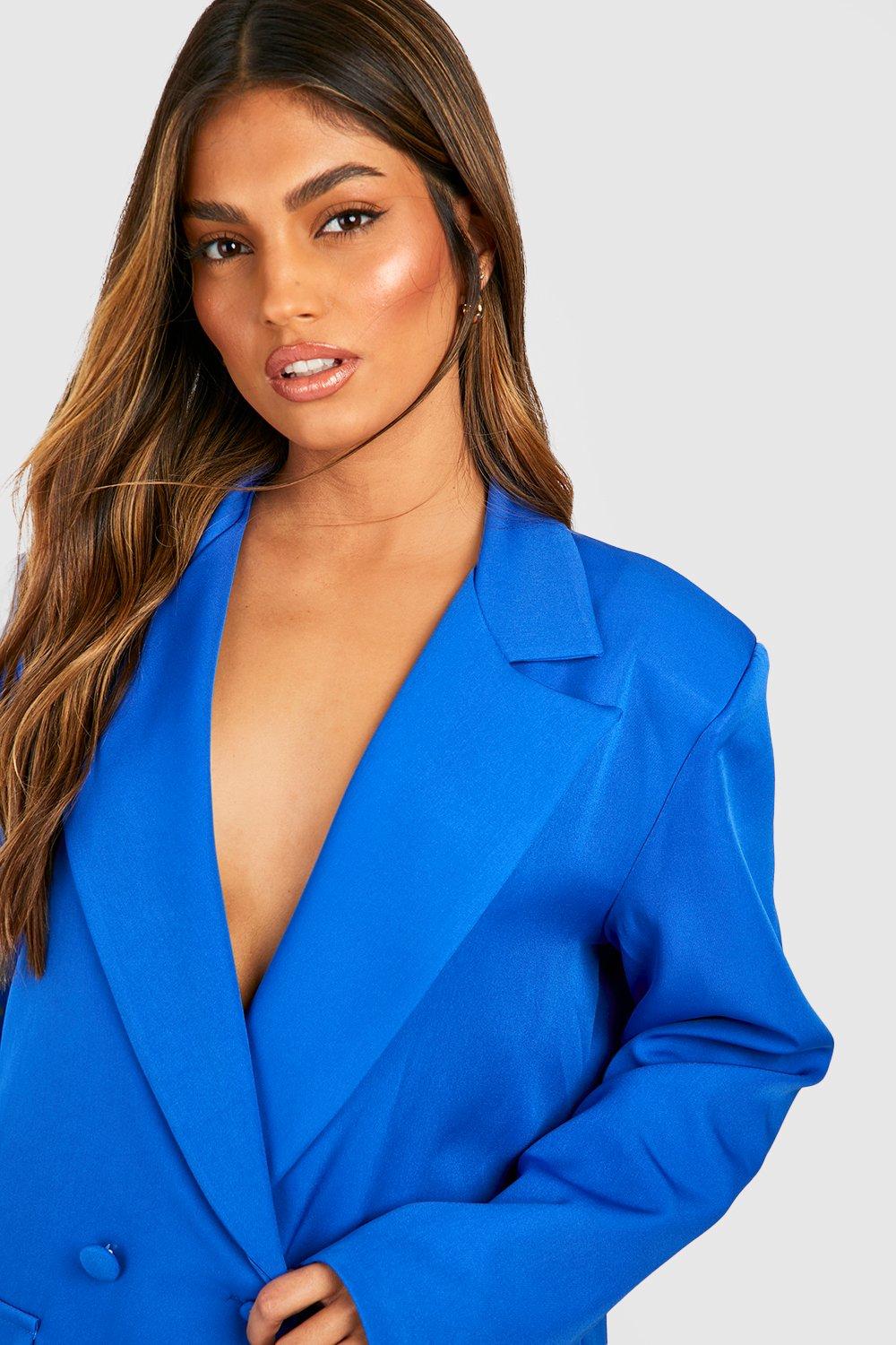 Cobalt blue fringe sale tailored blazer dress