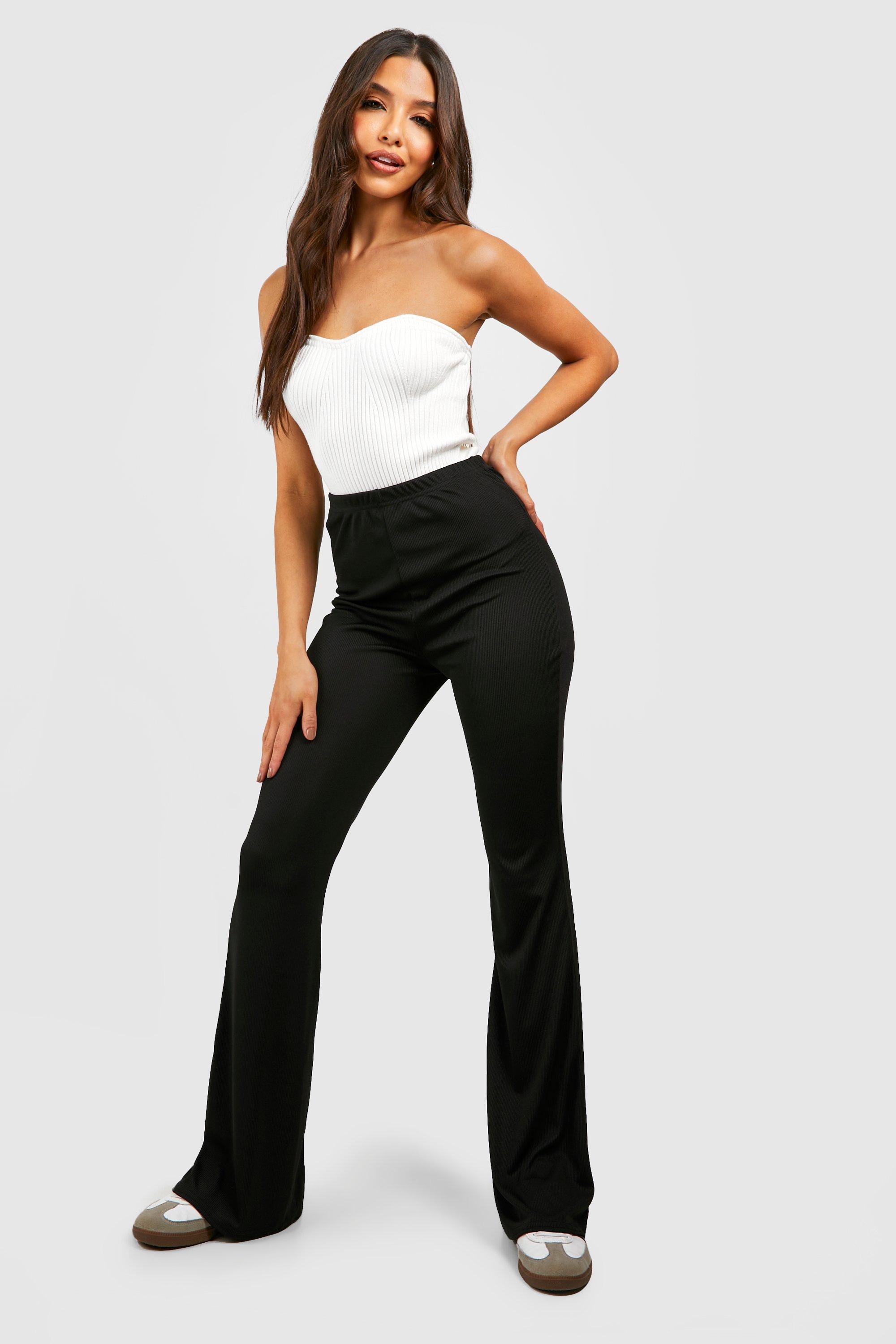 Women's Plus High Waisted Basic Fit And Flare Trouser