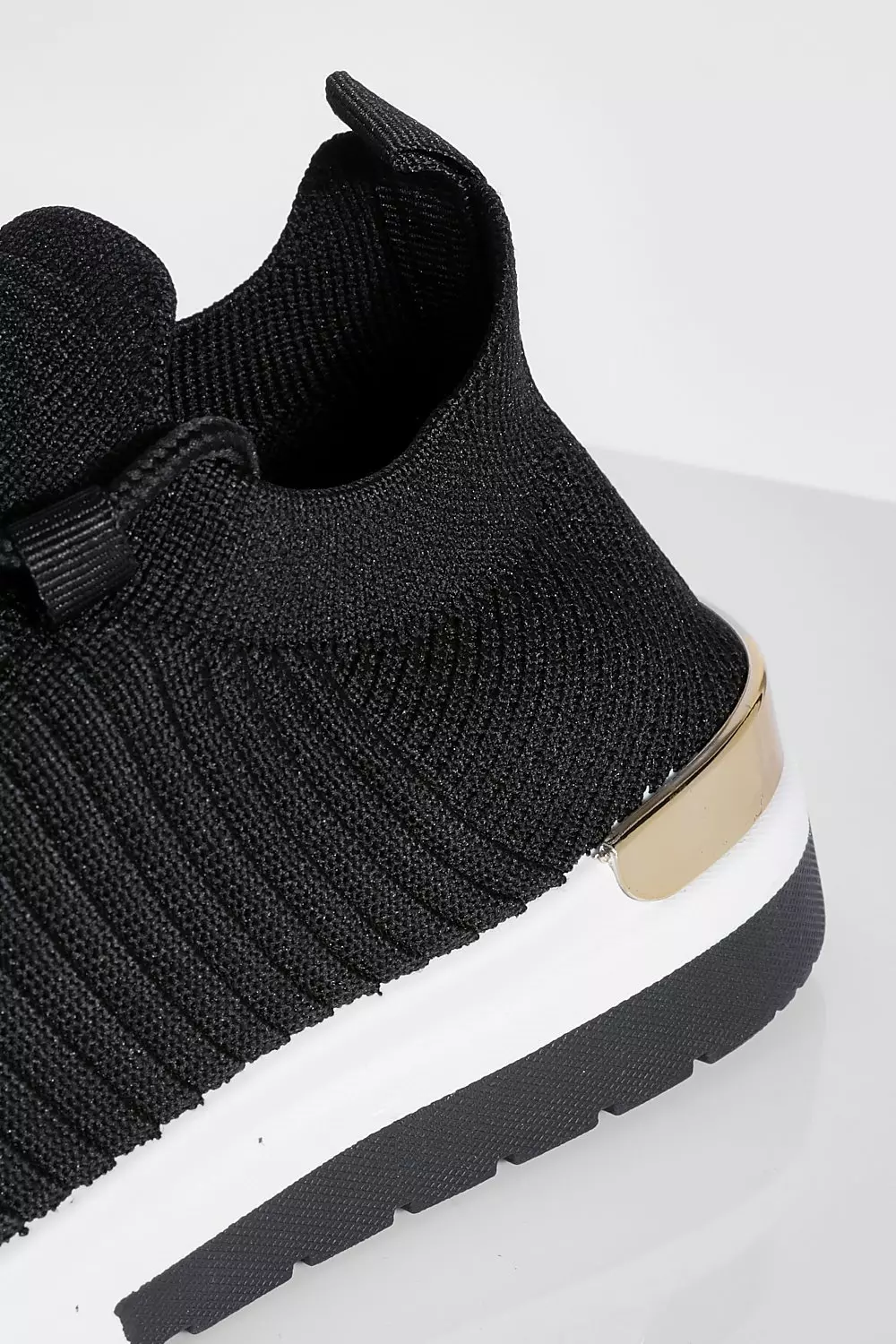 Black knitted trainers womens clearance